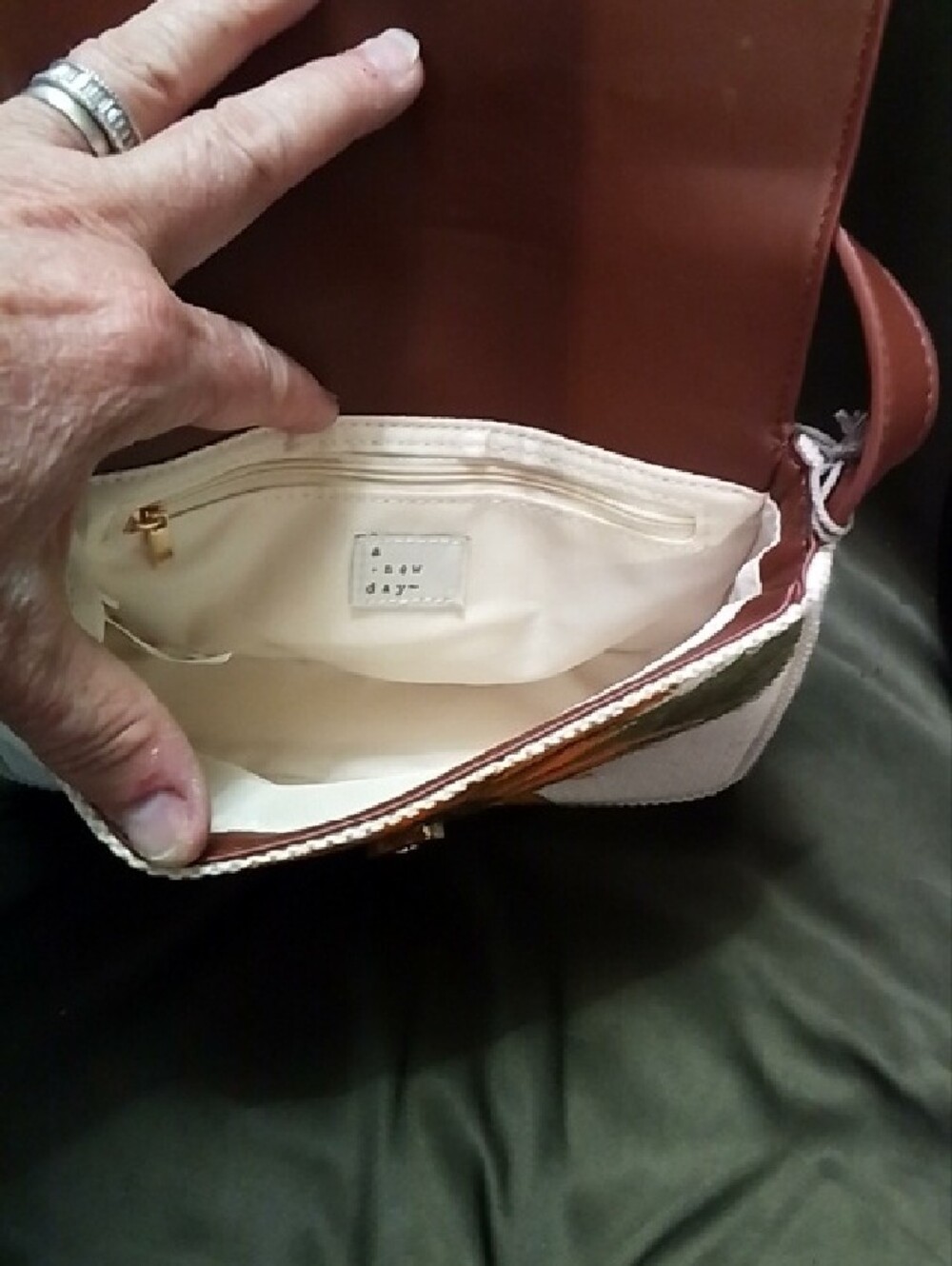 Hand Crafted Brown Leather Flap Crossbody with Sunflower Accent - Picture 3 of 4